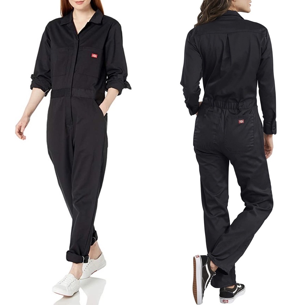 Dickies Black Long Sleeve Cotton Twill Coverall Boilersuit Women's Size XS